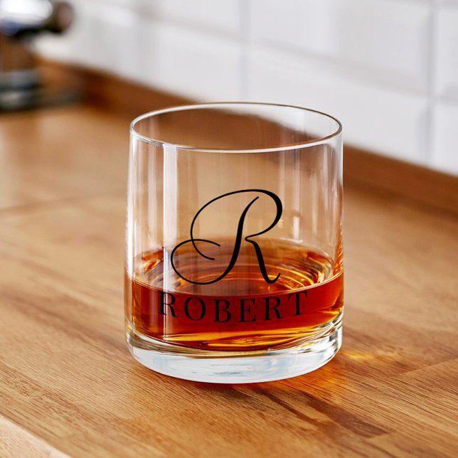 Classic Monogram Personalised Name Whiskey Glass (Creator Uploaded)