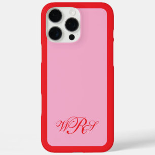 Classic Monogram Pink Red iPhone 16 Pro Max Case