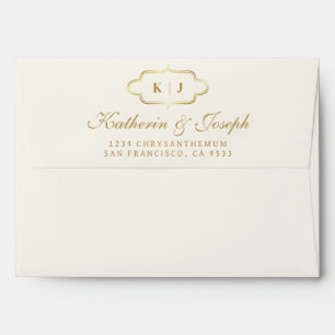 CLASSIC MONOGRAM & ROMANTIC CALLIGRAPY WEDDING ENVELOPE
