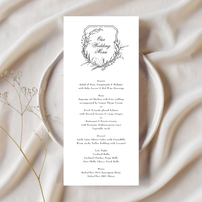 classic monogram romantic Our Wedding  Menu (Creator Uploaded)