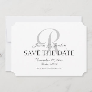Classic Monogram Save the Date Announcement