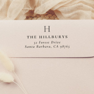 Classic Monogram Simple Return Address Rubber Stamp