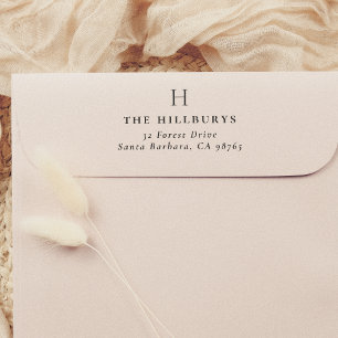 Classic Monogram Simple Return Address Rubber Stamp