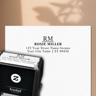 Classic Monogram Simple Return Address Self-inking Stamp