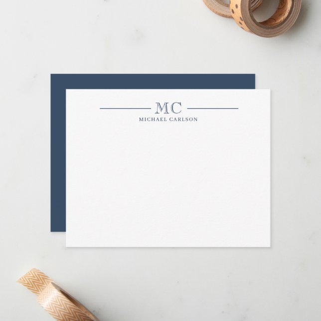 Classic Monogram Stationery Men Card (Front/Back In Situ)