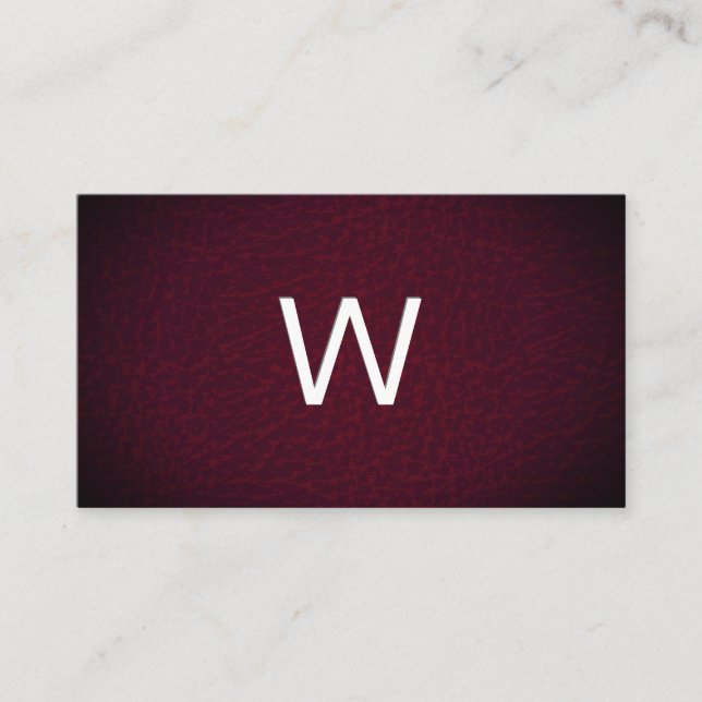Classic Monogram | Vignette Leather Business Card (Front)
