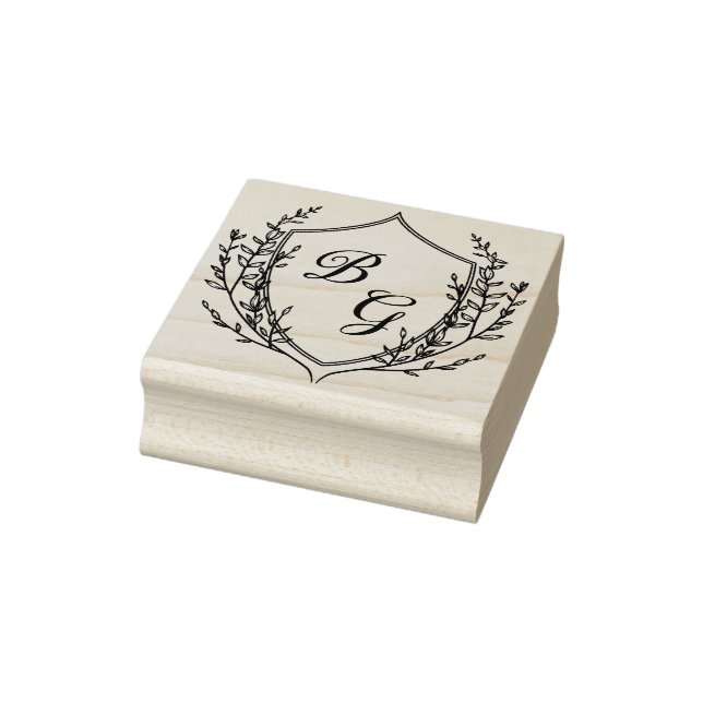 Classic monogram wedding crest rubber stamp (Stamp)