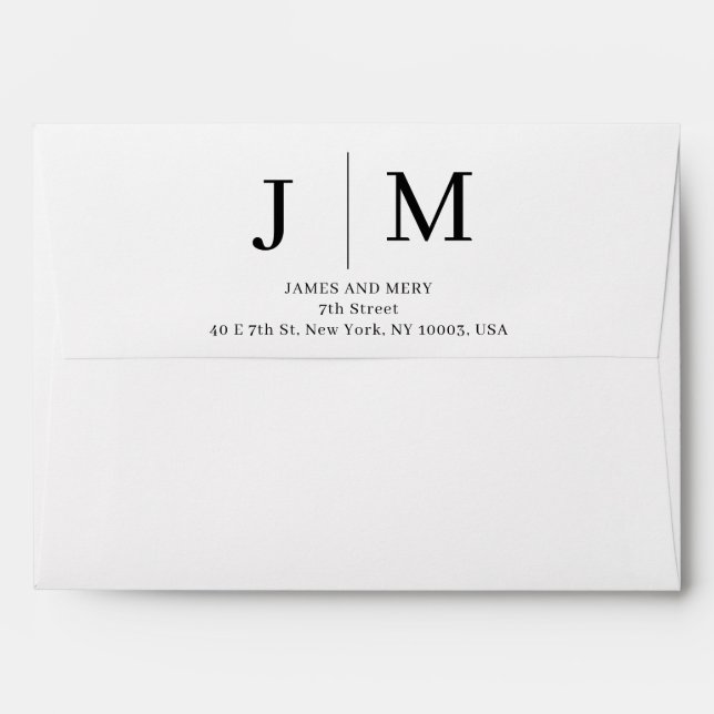 Classic Monogram Wedding  Envelope (Back (Top Flap))