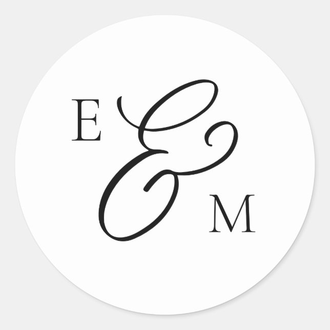 Classic Monogram Wedding Envelope Seal (Front)