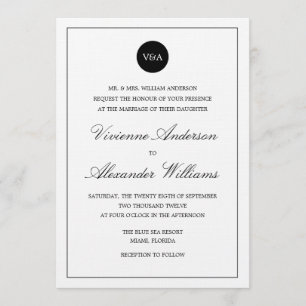 CLASSIC MONOGRAM WEDDING INVITATION