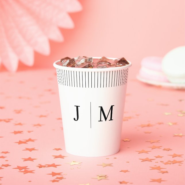 Classic Monogram Wedding line Paper Cups (Insitu)