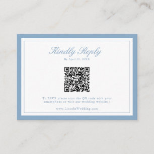 Classic Monogram Wedding QR Code RSVP Card