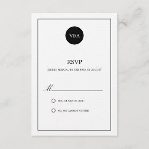 CLASSIC MONOGRAM   WEDDING RSVP CARD