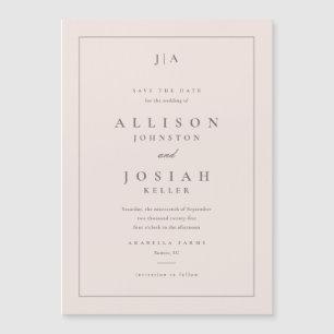 Classic Monogram Wedding Save The Date Magnetic Invitation