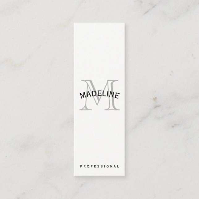 Classic Monogram with Arc Text Mini Business Card (Front)