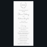 Classic Monogram Wreath Crest Elegant Wedding Program<br><div class="desc">Traditional and classic style black and white wedding program featuring a wedding crest with your monogram inside of a wreath along with your names in a script / calligraphy.  These simple yet elegant wedding programs are great for a formal wedding.</div>