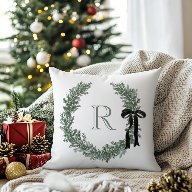 Classic Monogram Wreath Crest with Black Bow Cushion (Creator Uploaded)