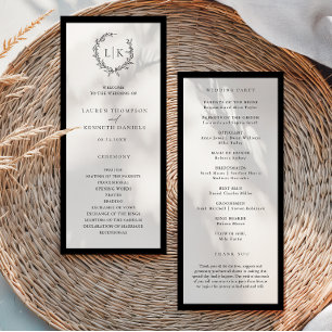 Classic Monogram Wreath Wedding Program