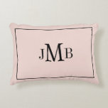 Classic, Monogrammed blush pink  Accent Pillow<br><div class="desc">Classic,  elegant,  monogrammed Initials accent throw pillow in blush pink background.</div>