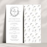 classic monogrammed elegant the wedding crest program<br><div class="desc">This is a rack card for the wedding ceremony program for a classic romantic outdoor,  garden-inspired wedding or just a simply love florals and botanicals with its clean,  classic element of design elegance and text typography by Phrosne Ras Design. 
This invite is part of a unique suite and collection.</div>