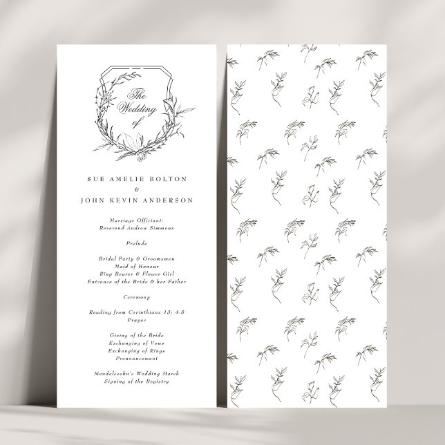 classic monogrammed elegant the wedding crest program (Creator Uploaded)