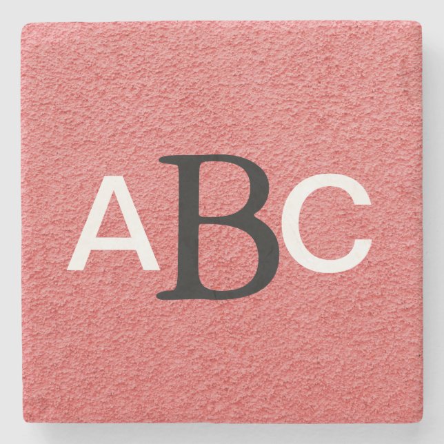 Classic Monogrammed Stone Coaster (Front)