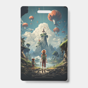 Classic monster cartoon ID badge