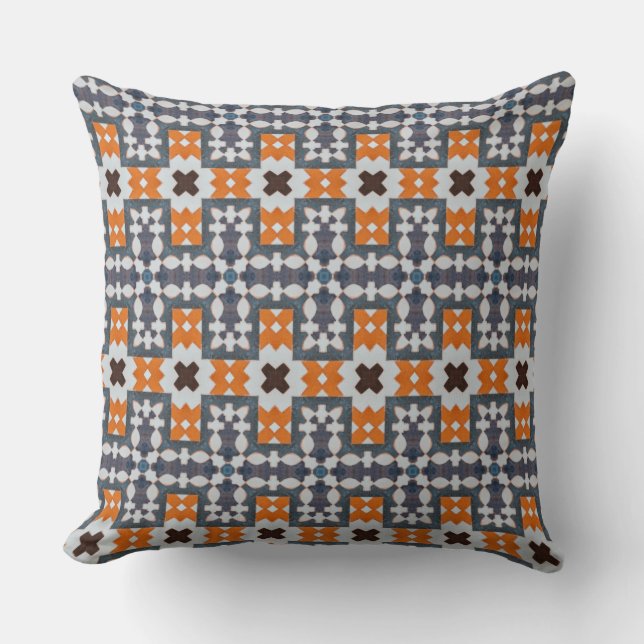 Classic Moroccan Geometric Decorative Patterns Cushion (Front)