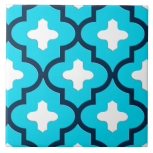 Classic Moroccan Tile, Indigo and Sky Blue Tile