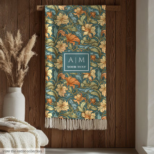 Classic Morris inspired pastel botanical blanket