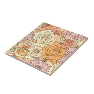 Classic Mosaic Rose Ceramic Tiles For Hallways