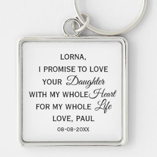 Classic Mother of Bride Wedding Gift From Groom Key Ring