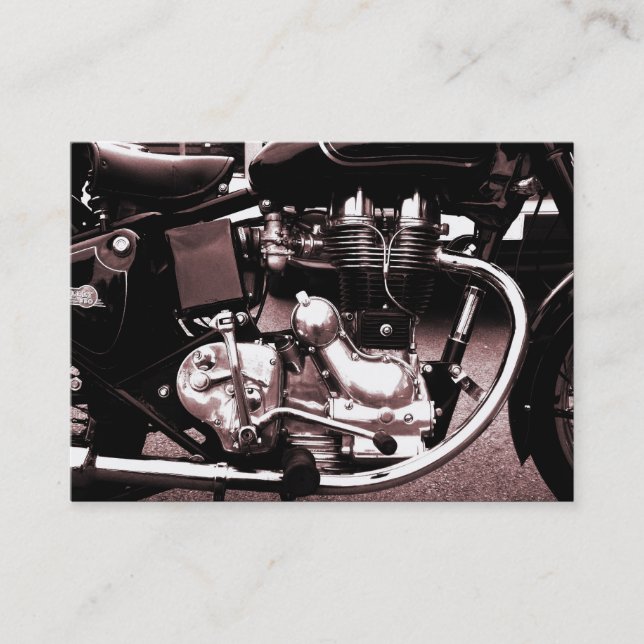 Classic Motorbike Engine, Mini Photo Card (Front)