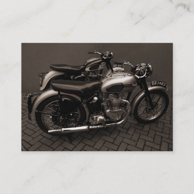 Classic Motorbikes, Mini Photo Business Card (Front)