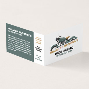 Classic Motorcycle, Auto Mechanic/Repairs Detailed Business Card