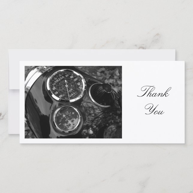 Classic Motorcycle Gauges - Thank You Card (Front)