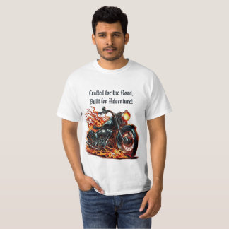 Classic Motorcycle in Motion with Flames T-Shirt