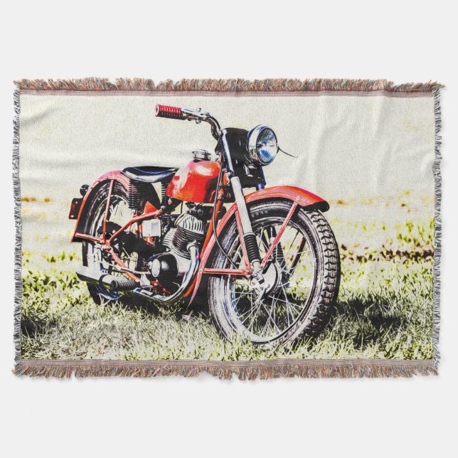 Classic Motorcycle Throw Blanket (Front)