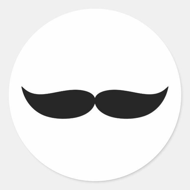Classic Moustache Little Man Classic Round Sticker (Front)