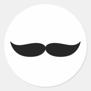 Classic Moustache Little Man Classic Round Sticker