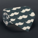Classic Moustache Pattern on Black Tie<br><div class="desc">Classic moustache shape with illustrated stitched edges in repeat pattern on black.</div>