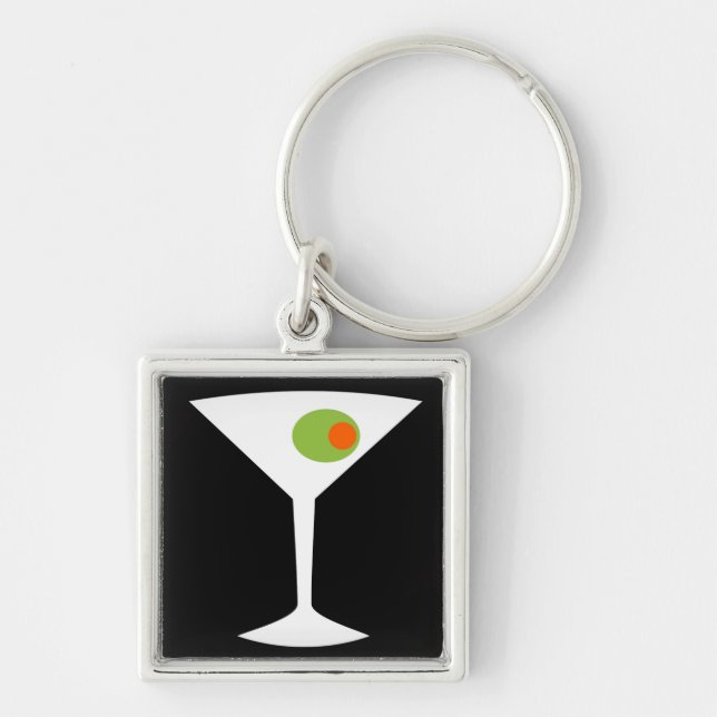 Classic Movie Martini Key Chain (black) (Front)