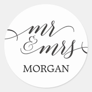 Classic Mr and Mrs Envelope Seals - Favor Stickers