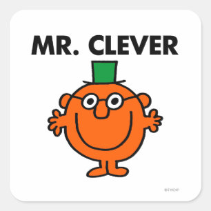 Classic Mr. Clever Logo Square Sticker