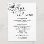 Classic Mr. & Mrs. Wedding Menu<br><div class="desc">This design is a classy look for the modern wedding. Featuring Mr. & Mrs. Design at the top and modern fonts throughout.</div>