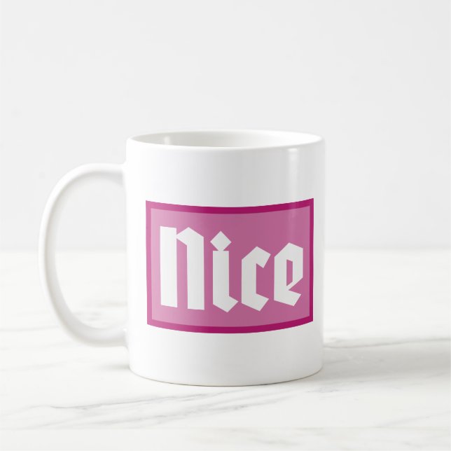 Classic Mug Nice Pink Box Typography  (Left)