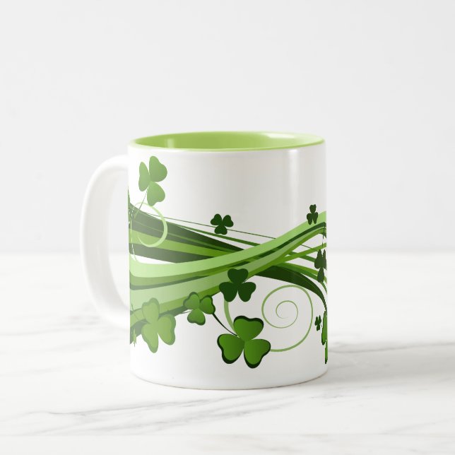 Classic Mug-St. Patrick's Day Two-Tone Coffee Mug (Front Left)
