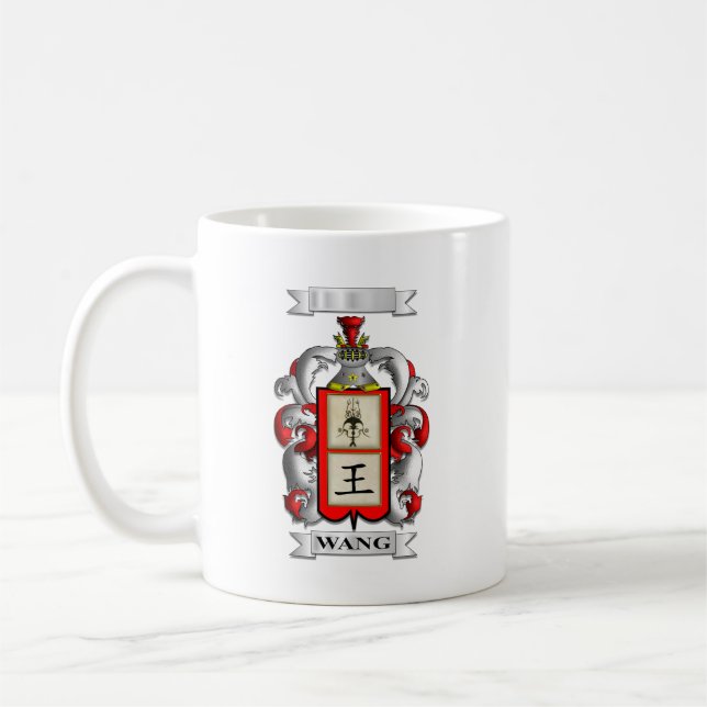 Classic Mug Wang Surname And Shield (Left)