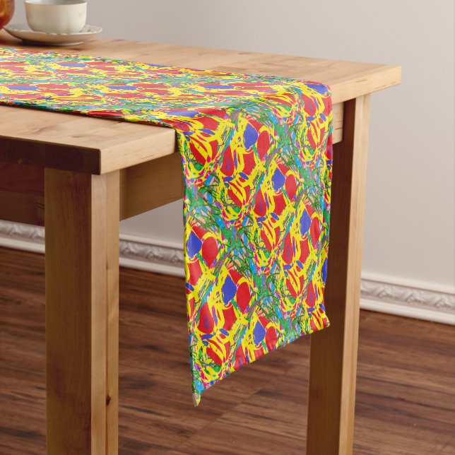 Classic Mug with colour art background Short Table Runner (In Situ)