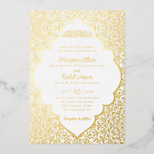 Classic Mughal Arch Mihrab Islamic Wedding (Front)